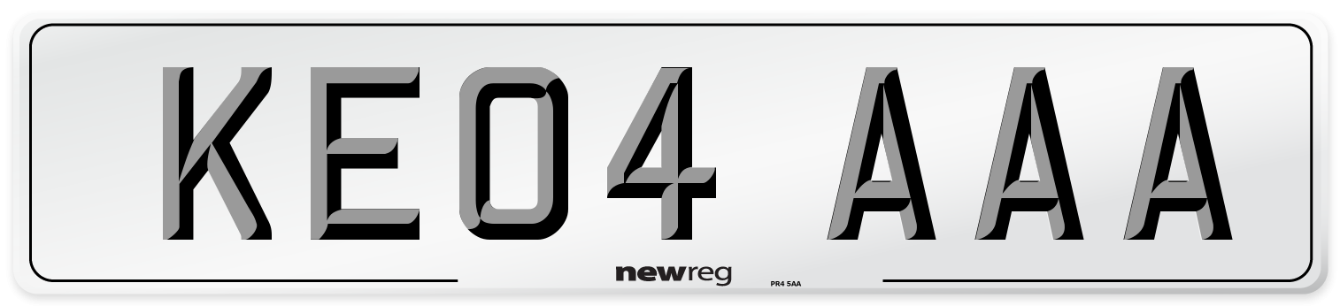 KE04 AAA Number Plate from New Reg